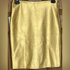 Forever 21 Gold Pencil Skirt
